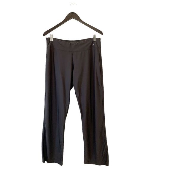Nike Dark Grey Wide Leg Stretchy Athletic Pants - Picture 1 of 4